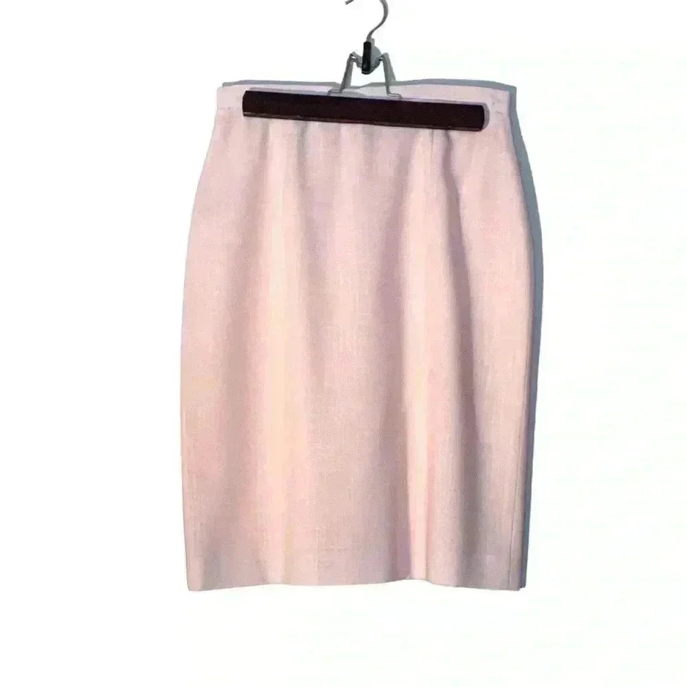 Braemar petites linen/lined pale pink skirt, EUC, size 8